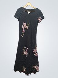 Jessica Howard Petite Schwarzes Blumenkleid