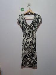 Guess Black & White Abstract Print Bodycon Dress