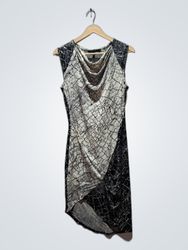 BCBGMAXAZRIA Sleeveless Ruched Print Dress
