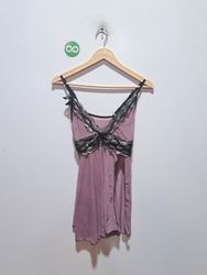 Pink lace trim slip