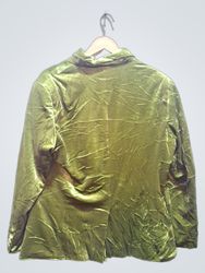 Green Velvet Double Breasted Blazer