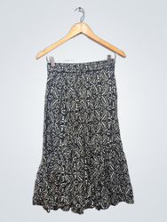 MAISON HOT Black and Cream Patterned Skirt