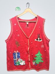 White Stag Red Christmas Vest with Snowman, Ginger..