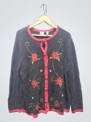 Holiday Traditions Women's Embroidered Cardigan