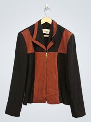 DJ Summers Women's Black and Rust Color Block Jack..