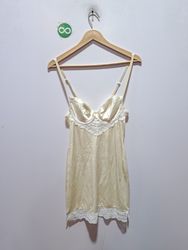 Cream Slip Dress with Lace Trim