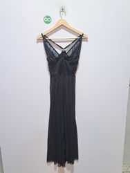 Schwarzes Maxi-Nachthemd