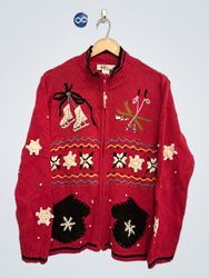 KIK-IT Damen Roter Ski- & Fäustling Hässlicher Wei..