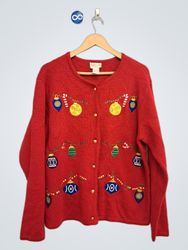 Crystal Kobe Red Christmas Ornament Cardigan