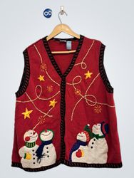 Éditions de vacances Veste Bonhomme de neige rouge