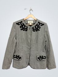 Executive Collection Houndstooth Blazer with Black..