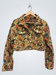 Floral Print Cropped Jacket