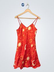 Shana Red Celestial Print Slip Dress