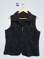 Blue and Black Patterned Vest