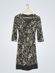 TRISISTO Femme Black and White Abstract Print Dres..