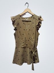 Lily White Polka Dot Wrap Top
