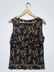 Ashley J Sleeveless Floral Print Top