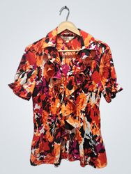 Tradition Women's Floral Ruffle Blouse