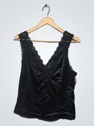 bonne nuit black lace trim camisole