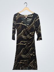La Belle Vestido Envelope Feminino Preto com Estam..