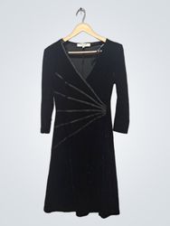 Vestido de veludo preto Evan-Picone tamanho 4