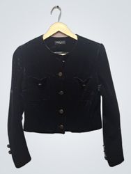 Black Velvet Cropped Jacket