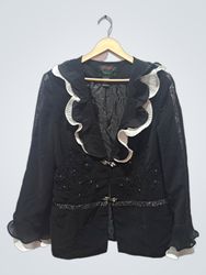 ASH.RO Black Ruffled Blazer