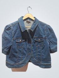 NorthStyle Women's Denim Jacket with Puff Sleeves
