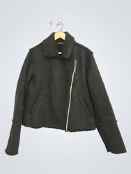 Esmara Black Faux Suede Aviator Jacket with Shearl..