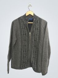 Karen Scott Women's Cable Knit Zip Front Cardigan ..