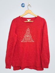Croft & Barrow Red Christmas Tree Sweater