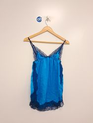 Adore Me Blue Lace Trim Cami Top