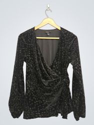 Haut cache-cœur en velours noir burnout Alfani