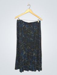 Women's Black Floral Print Maxi Skirt