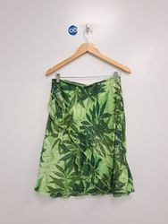 Worthington Green Leaf Print Skirt
