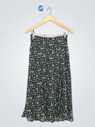 East 5th Women's Black Floral Print Midi Skirt