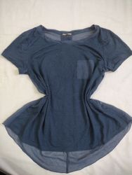 Intimissimi Sheer Blue Short Sleeve Top