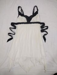 Jane Norman White and Black Lace Trimmed Dress wit..