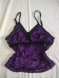 Purple and Black Patterned Camisole