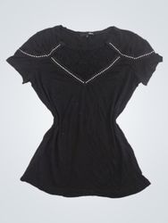 Etam Black T-Shirt with Embellishments