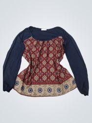 Cache Cache Long-Sleeve Printed Top