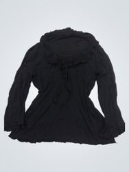 Black Long Sleeve Ruffled Top