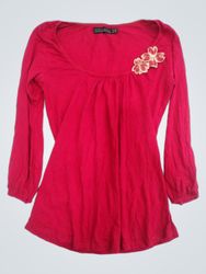 Coleção Zara Top de Manga Longa Vermelho Elaborado