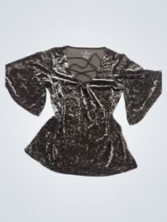 American Eagle Velvet Bell Sleeve Top