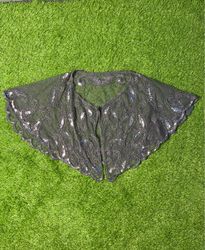 Sheer Black Embellished Capelet