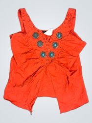 Coco-night Orange Embellished Tank Top