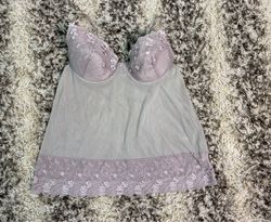 Jolinesse Mulher Babydoll Transparente com Renda e..