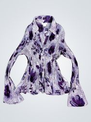 Worthington Donna Camicia a Maniche Lunghe Plisset..