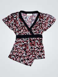 BYER California Women's Red White Black Print Shor..