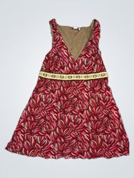 Abito stampato con foglie rosse Intuitions